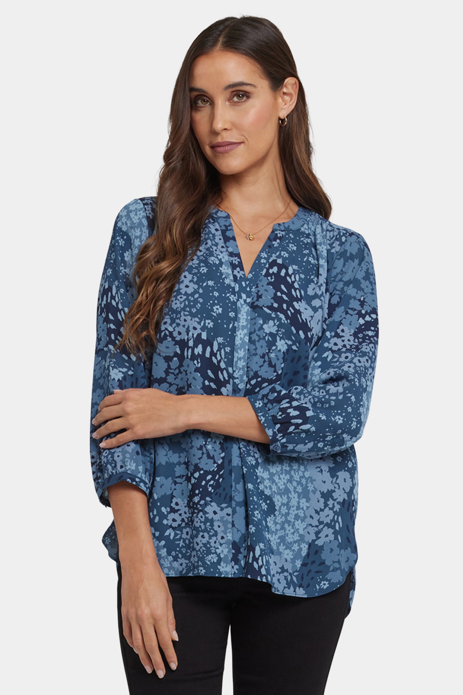plage Battik Print ブラウス Zouk Optical Pleats Mint Shirt by Thierry Colson