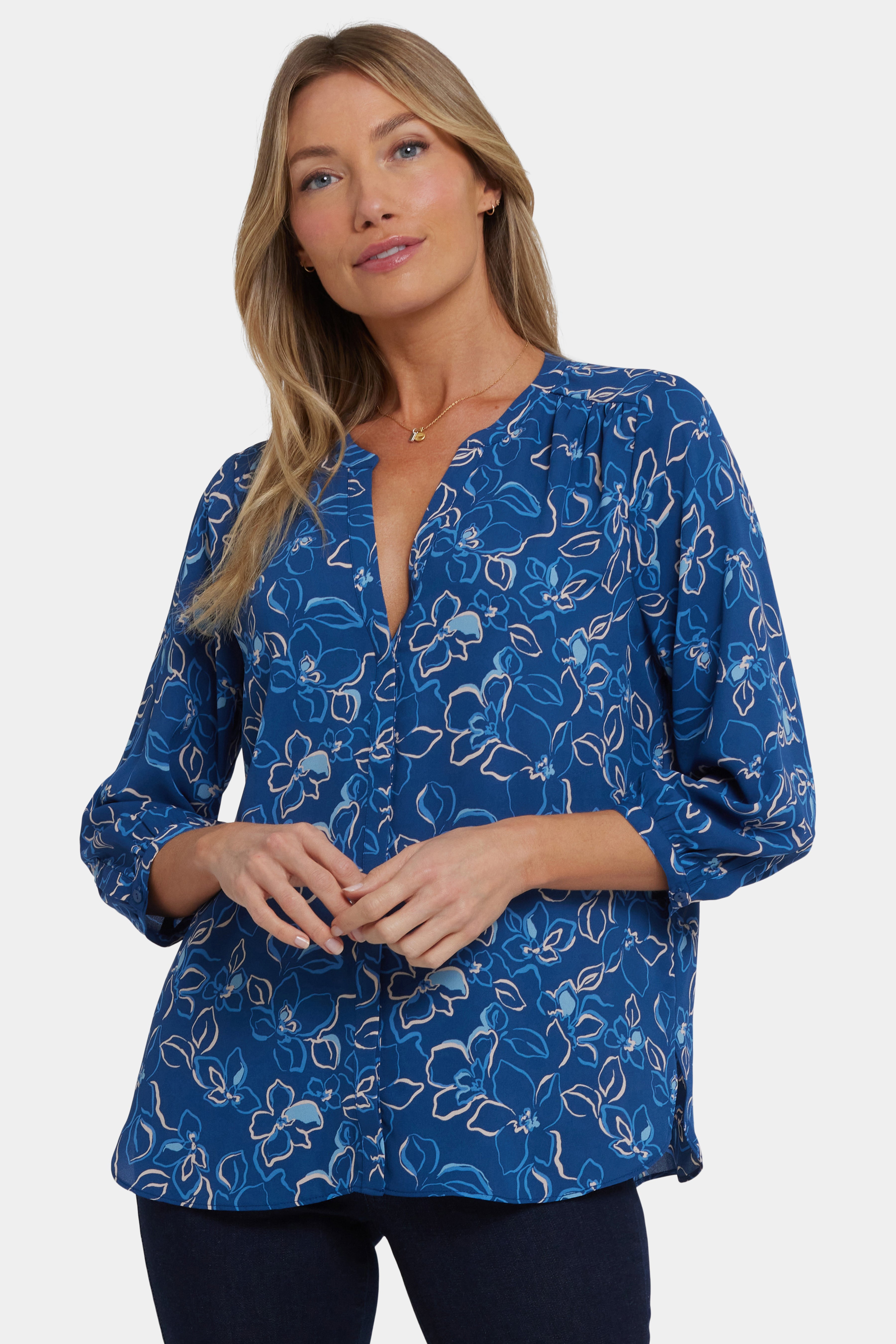 Pintuck Blouse - Fleur d'Yvette | NYDJ