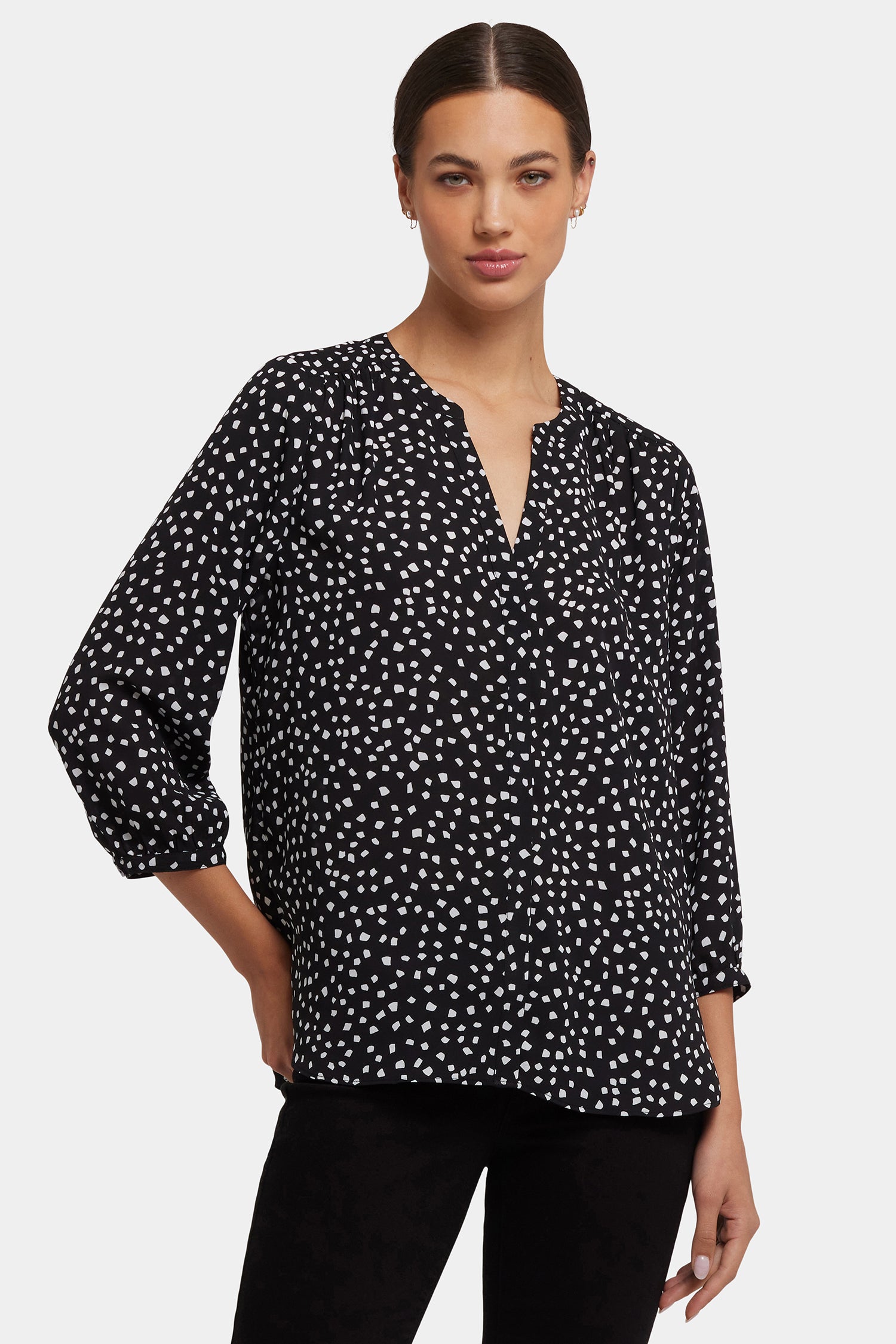 Pintuck Blouse - Francoise Dots Multi | NYDJ