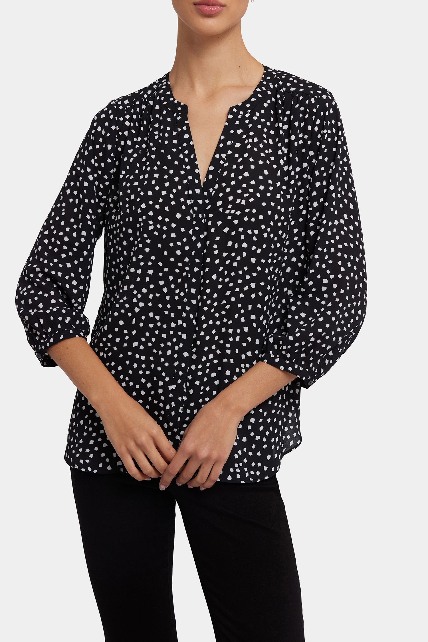 Pintuck Blouse - Francoise Dots Multi | NYDJ