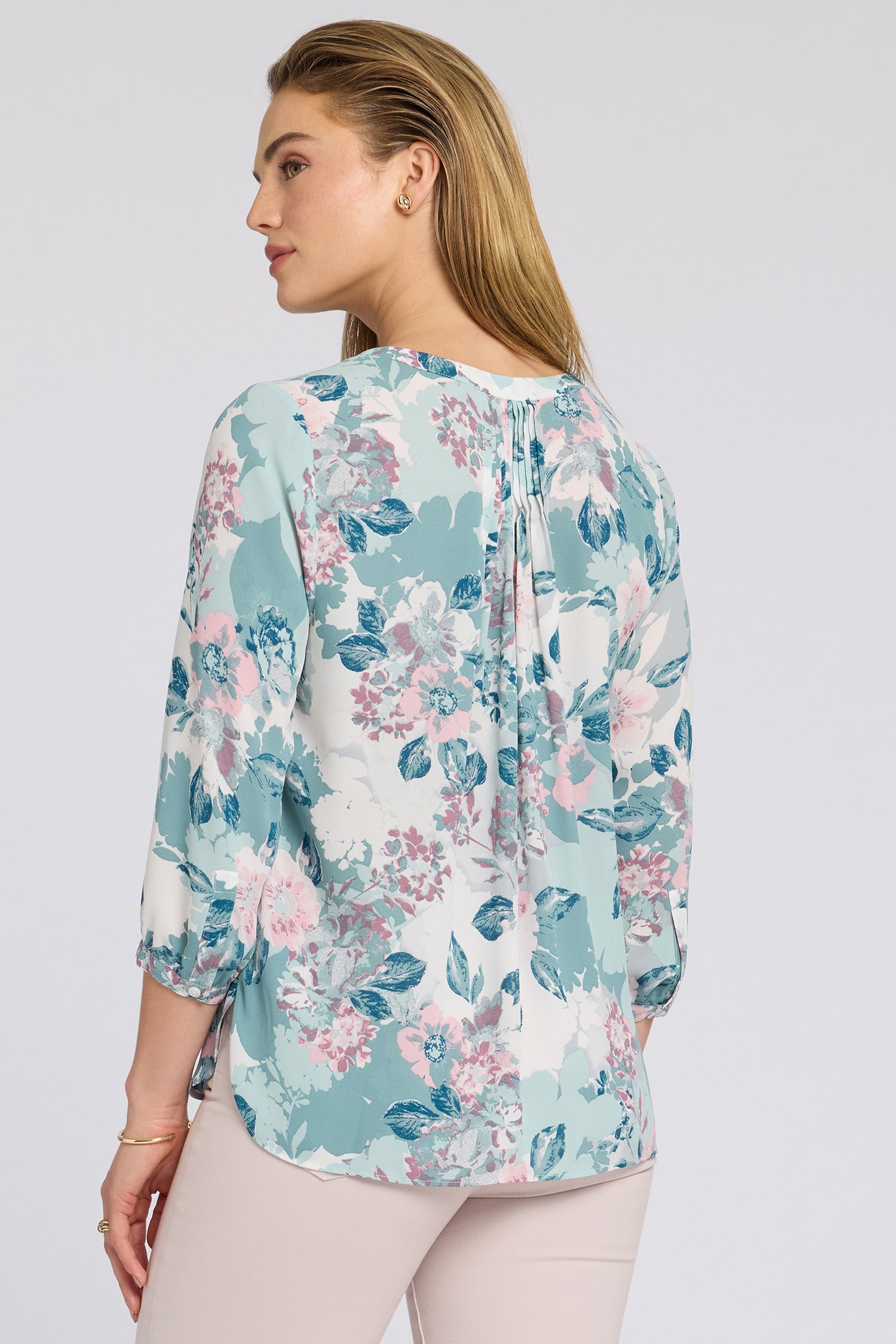 Pintuck Blouse - Floral Mosaic Multi | NYDJ