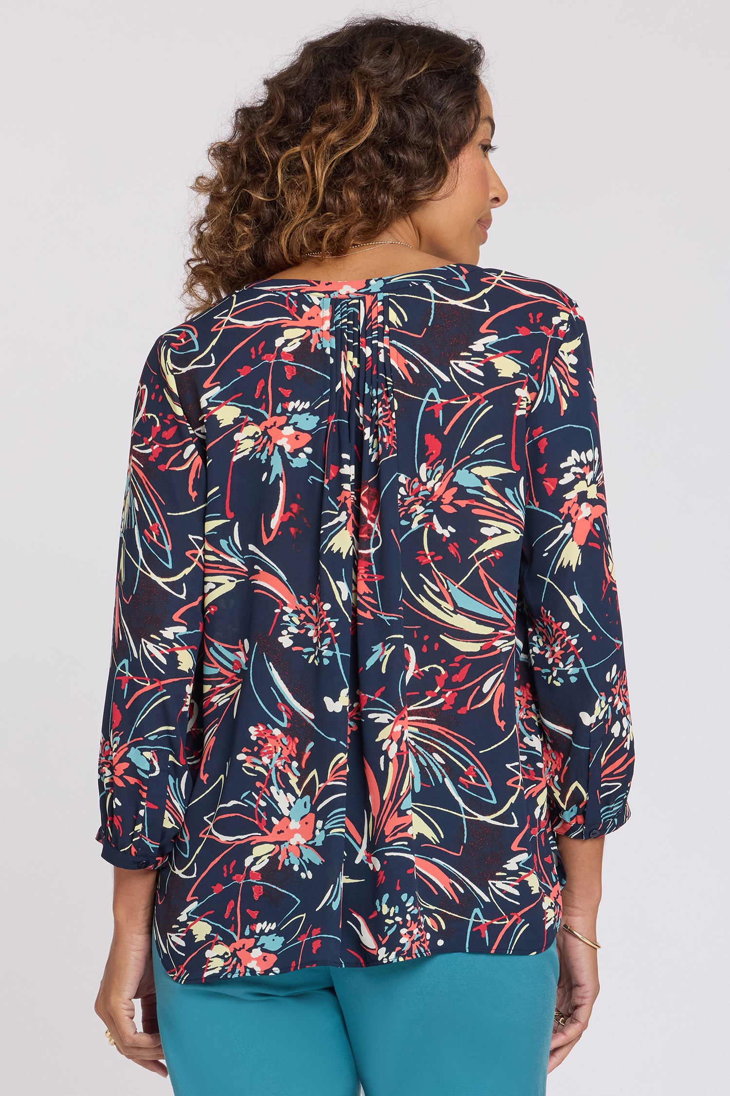 Pintuck Blouse - Blooming Potpourri Multi | NYDJ