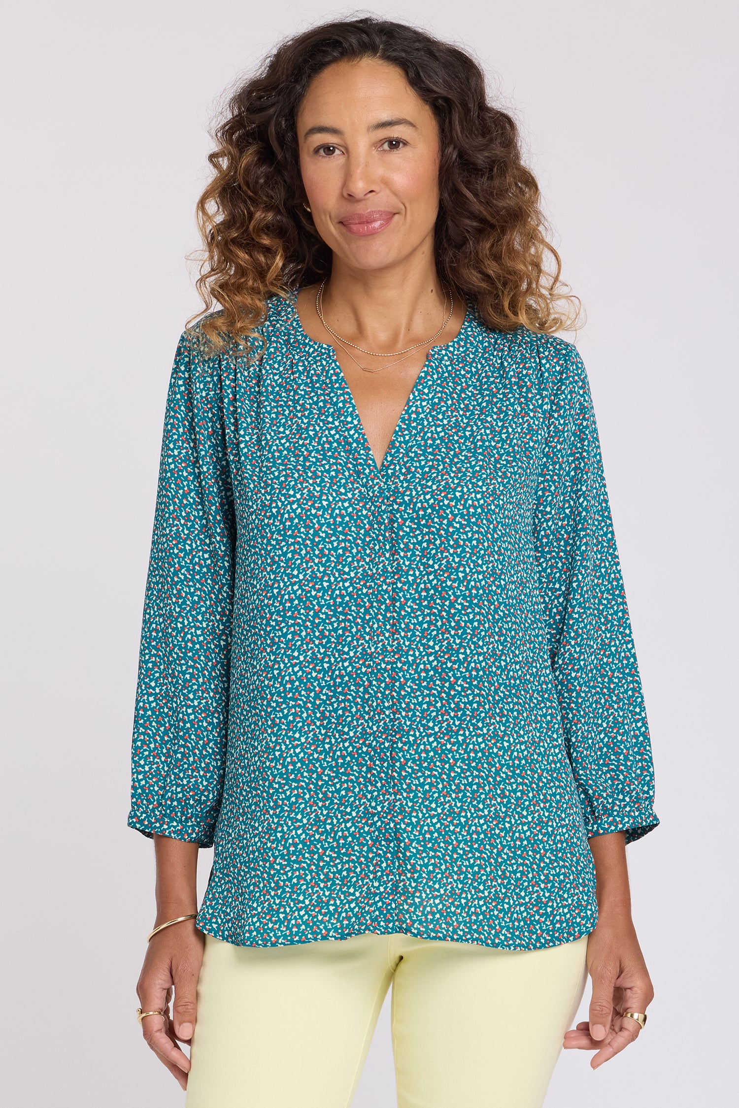 トップス Y's DEFORMATION CHECK ETTE BLOUSE 1 Pintuck Blouse - Darcy Ditsy Multi | NYDJ