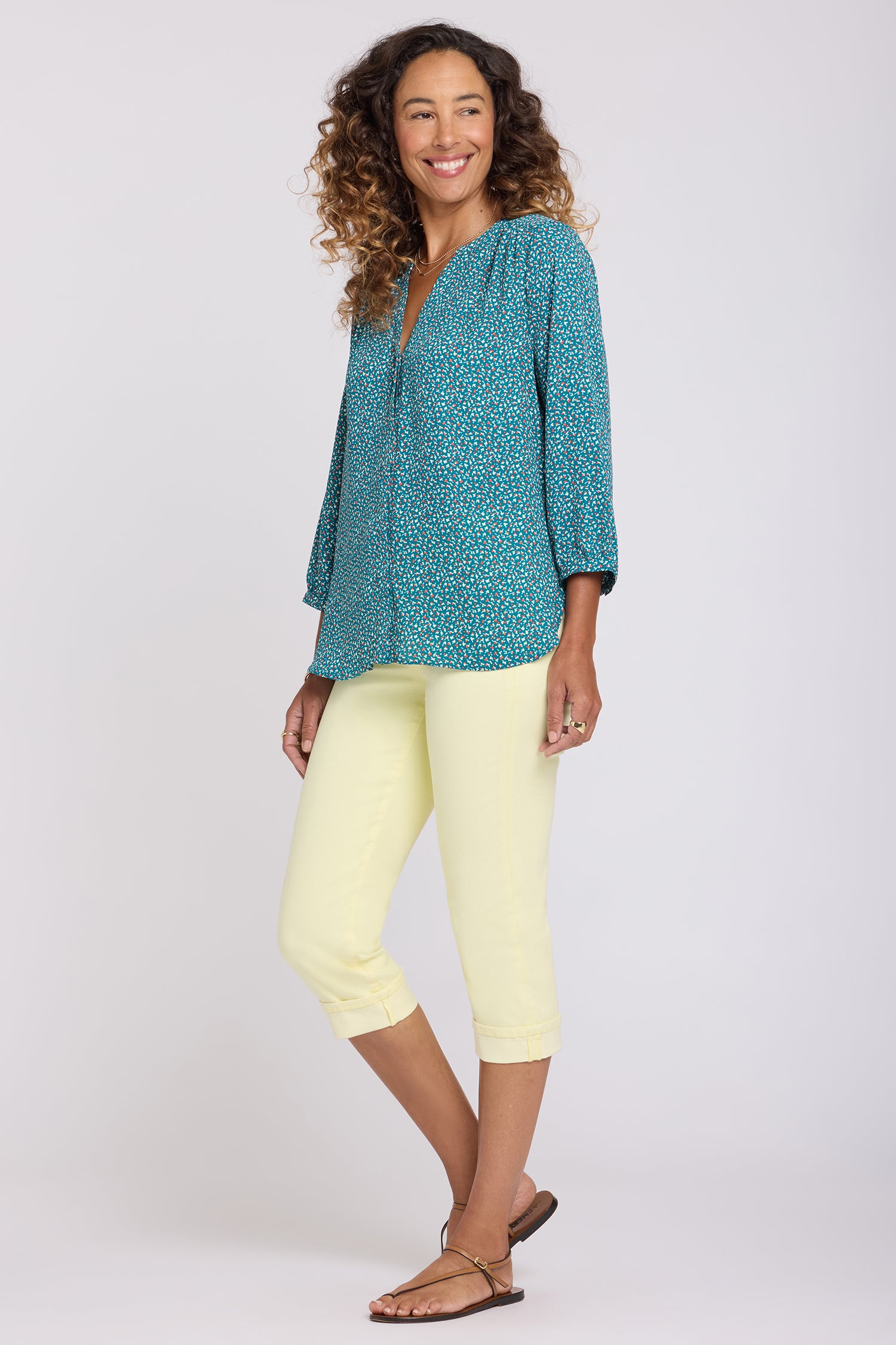 Pintuck Blouse - Darcy Ditsy Multi | NYDJ