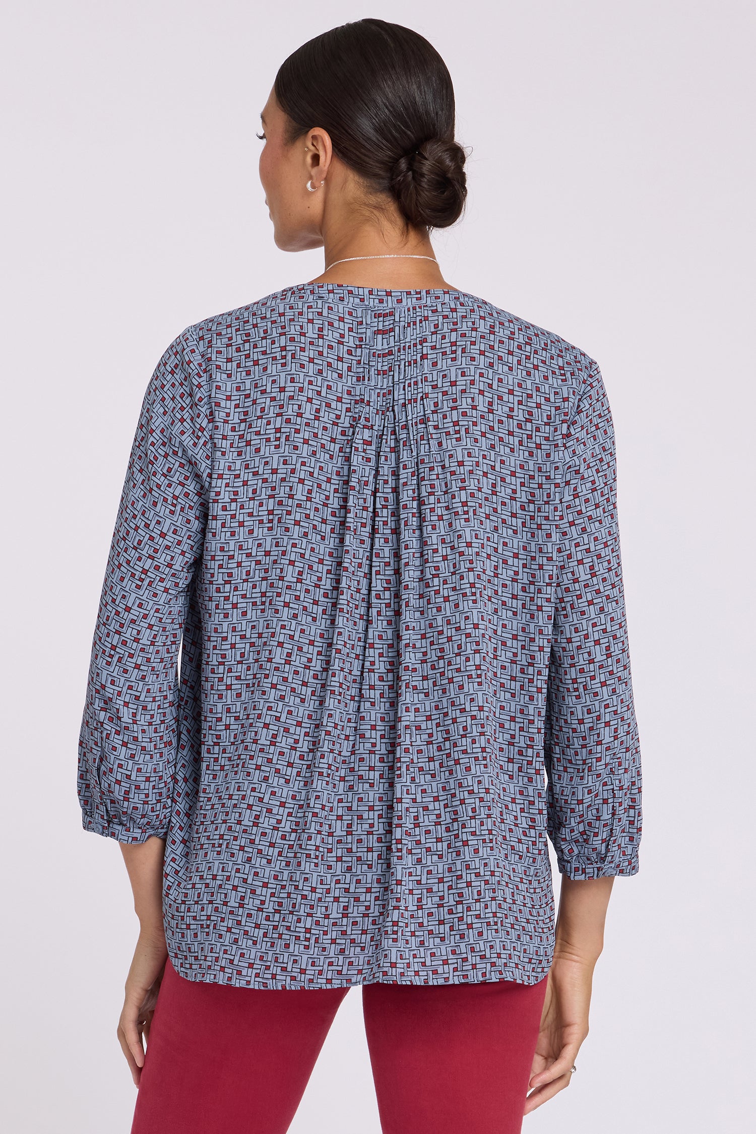 Pintuck Blouse - Gillian Geo Prints | NYDJ