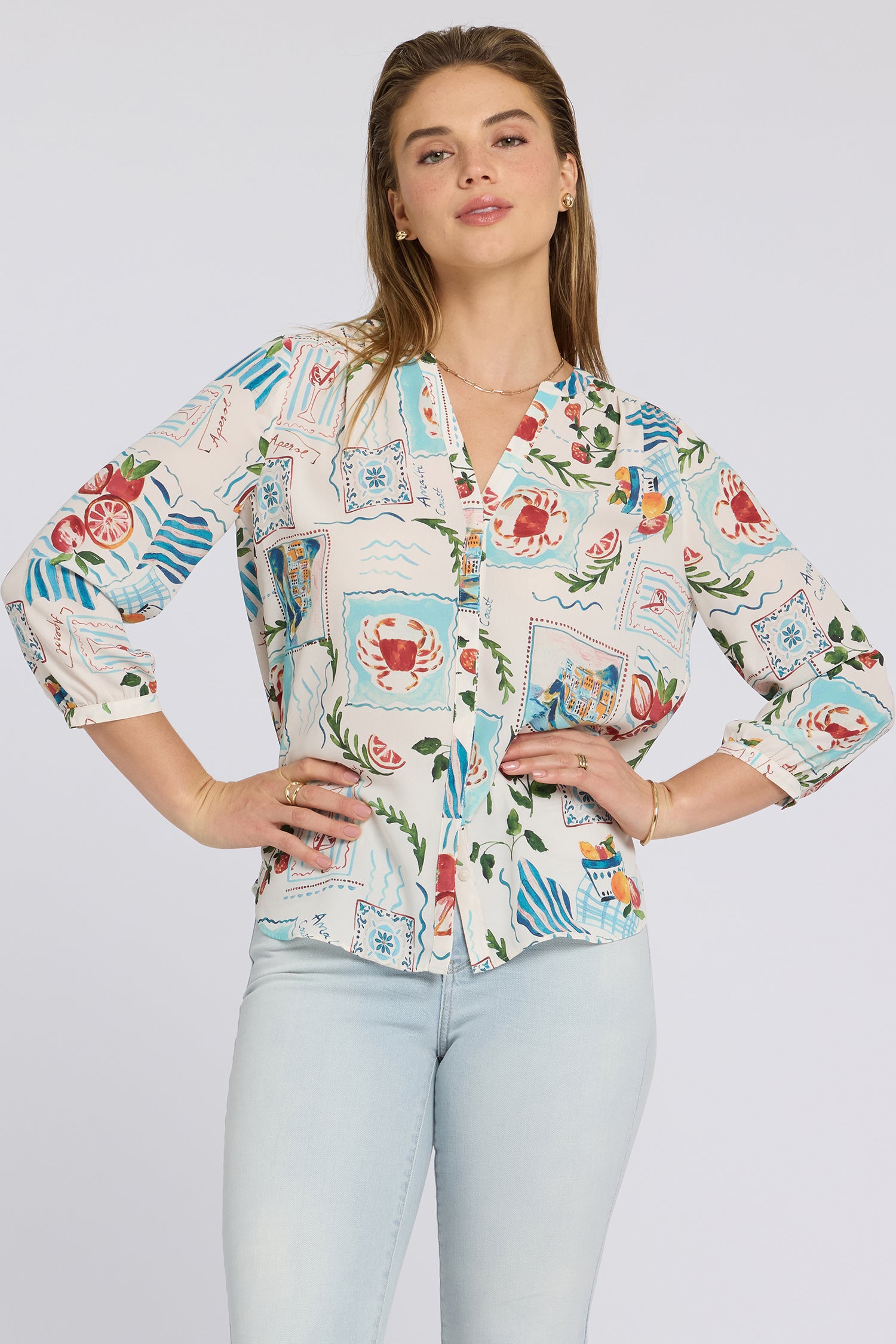 Pintuck Blouse - Dreamscape Multi | NYDJ