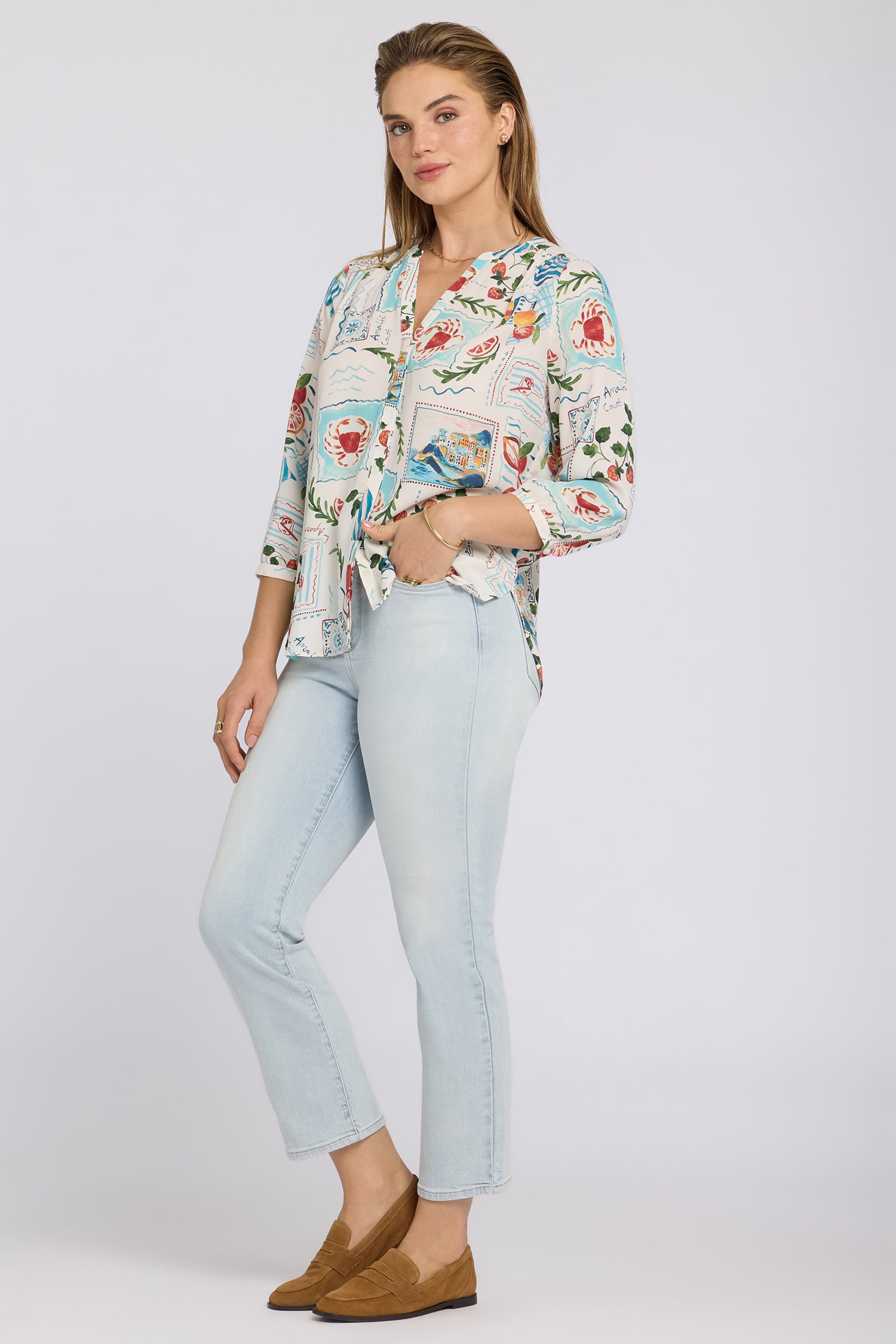 Pintuck Blouse - Dreamscape Multi | NYDJ