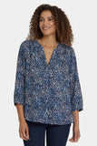 NYDJ Pintuck Blouse - Indigo Cat