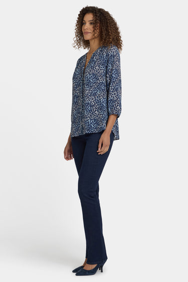 NYDJ Pintuck Blouse - Indigo Cat