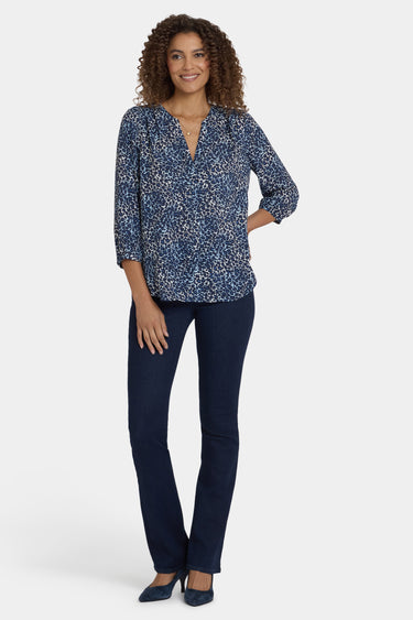 NYDJ Pintuck Blouse - Indigo Cat