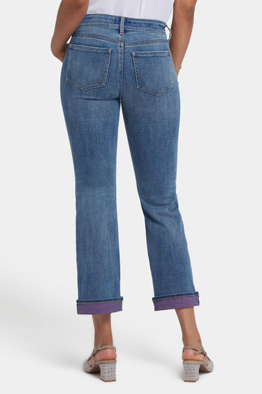 NYDJ Marilyn Straight Ankle Jeans With Color Cuffs - Majorca Bay