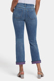 NYDJ Marilyn Straight Ankle Jeans With Color Cuffs - Majorca Bay