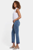 NYDJ Marilyn Straight Ankle Jeans With Color Cuffs - Majorca Bay