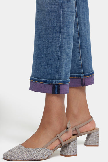 NYDJ Marilyn Straight Ankle Jeans With Color Cuffs - Majorca Bay
