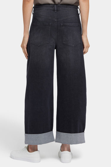 NYDJ Renee Baggy Wide Leg Jeans With Roll Cuffs - Murcia Peaks
