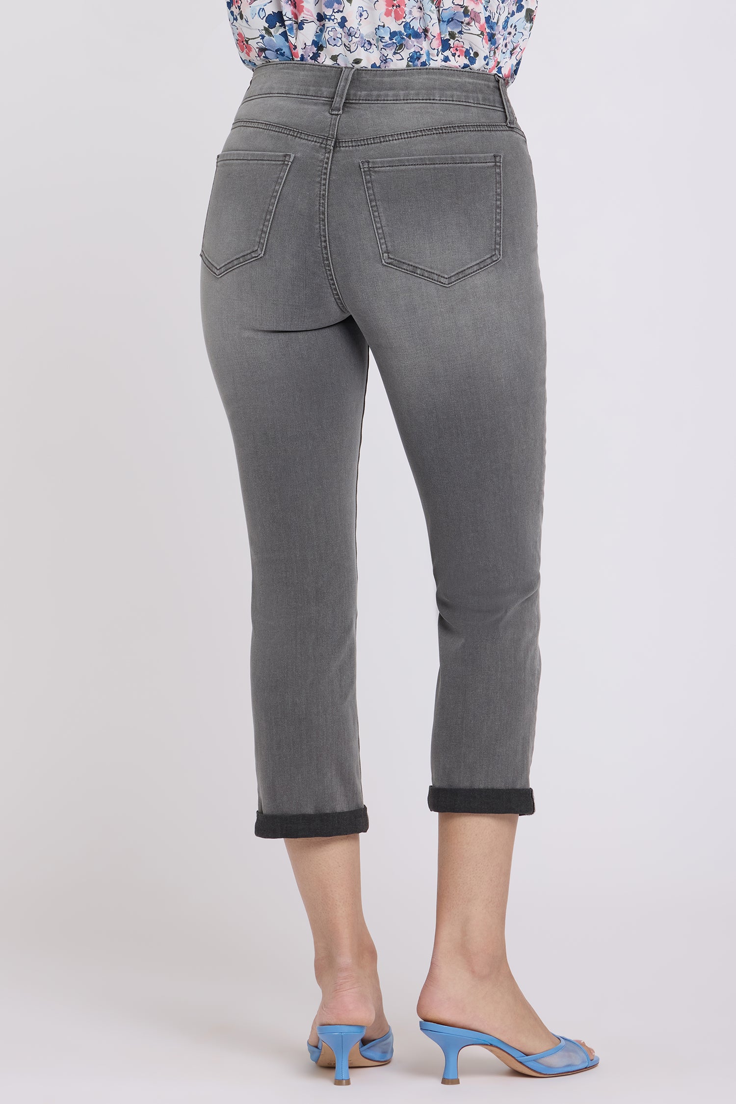 Chloe Skinny Capri Jeans With Roll Cuffs - Dusty Ash Grey | NYDJ