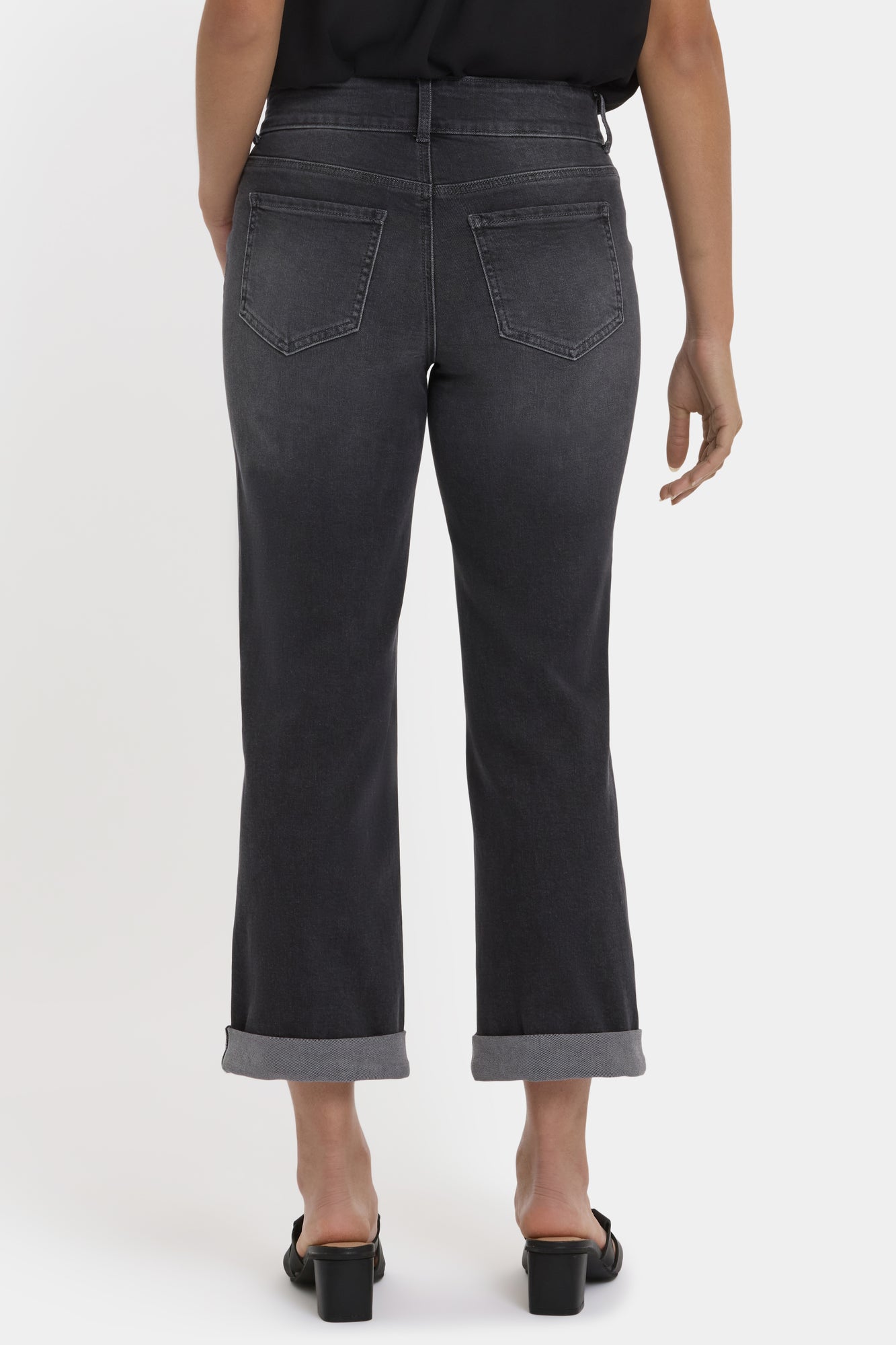 NYDJ Bailey Relaxed Straight Crop Jeans With High Rise And Roll Cuffs - Castile Dream