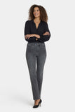 NYDJ Marilyn Straight Jeans With High Rise And 31" Inseam - Grey Daniela Ditsy