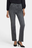 NYDJ Marilyn Straight Jeans With High Rise And 31" Inseam - Grey Daniela Ditsy