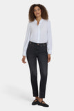 NYDJ Sheri Slim Jeans With Waistband Buckle Detail - Paris Lights