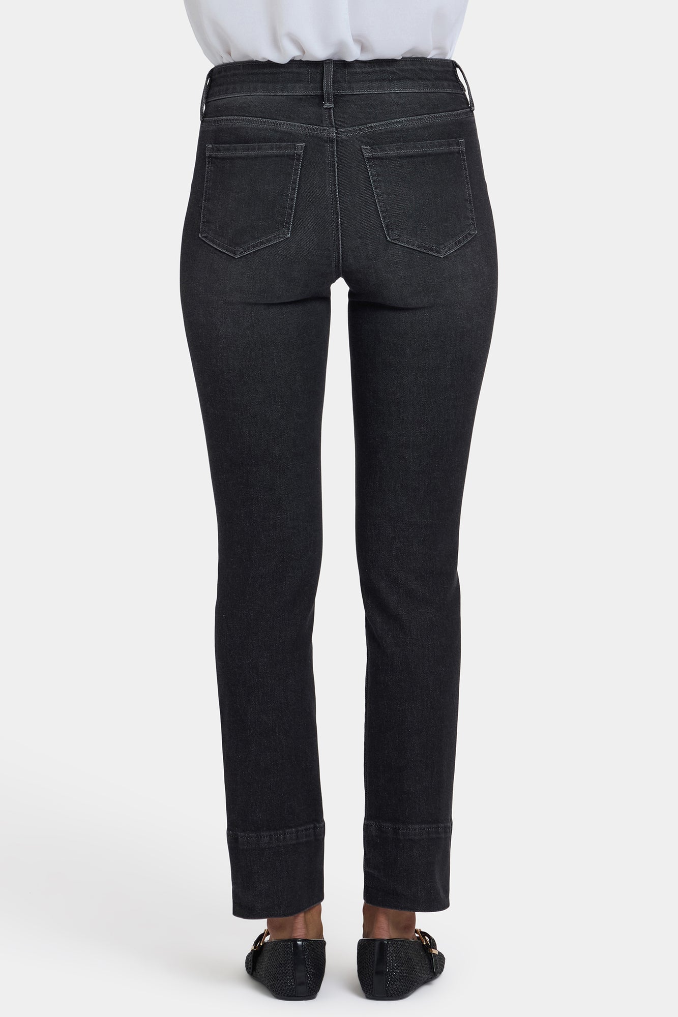 NYDJ Sheri Slim Jeans With Waistband Buckle Detail - Paris Lights