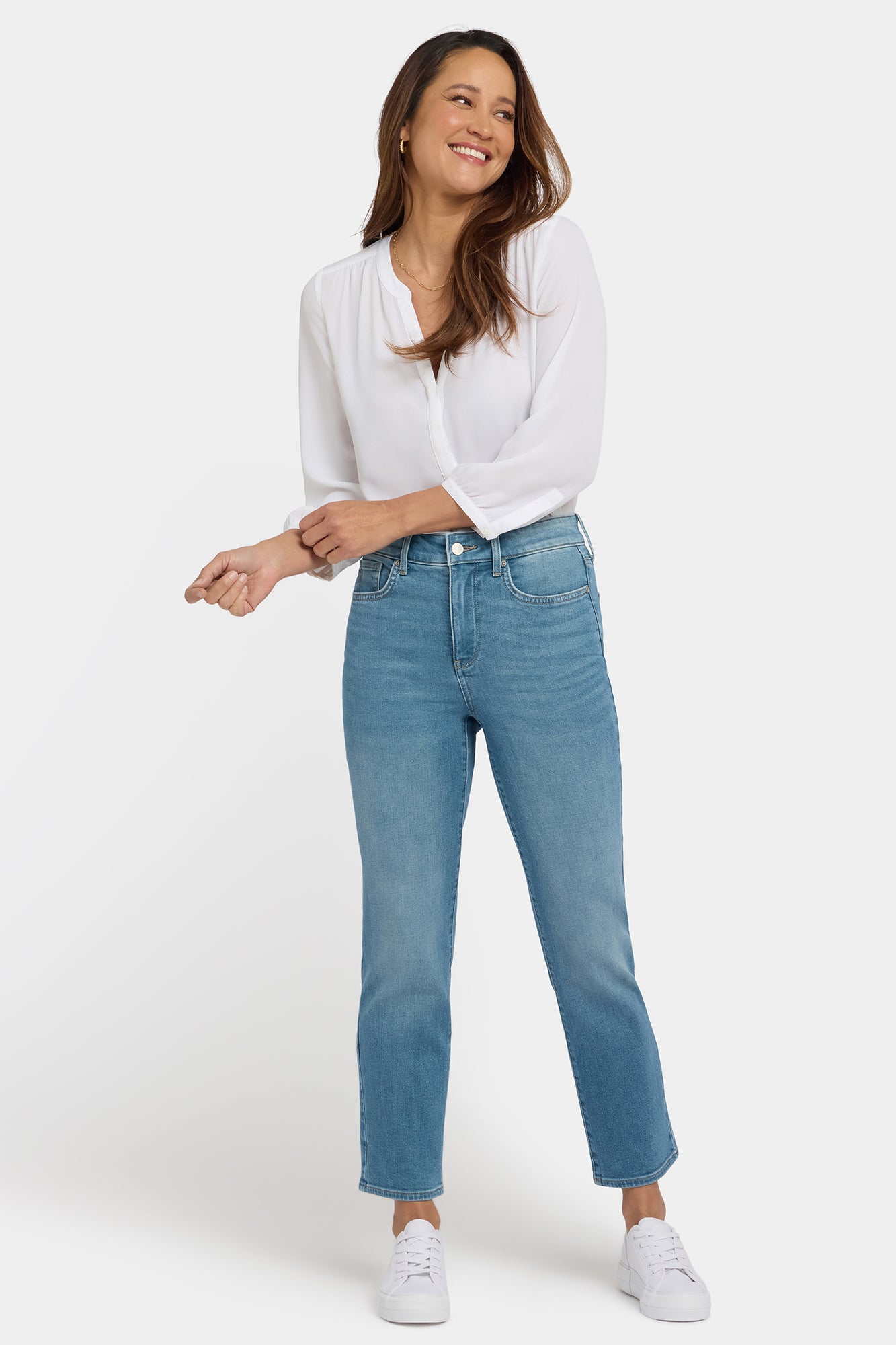 NYDJ Marilyn Straight Ankle Jeans With High Rise - Avenue Blue