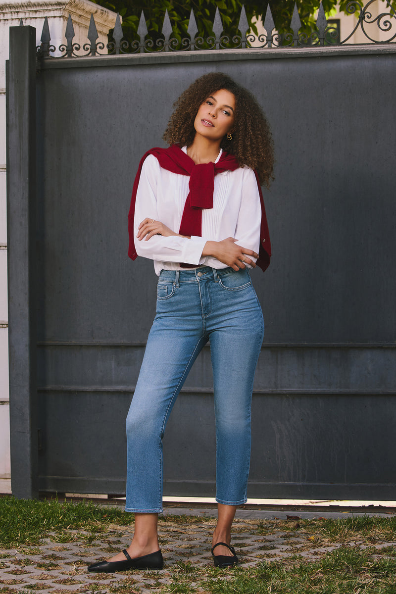 NYDJ Marilyn Straight Ankle Jeans With High Rise - Avenue Blue