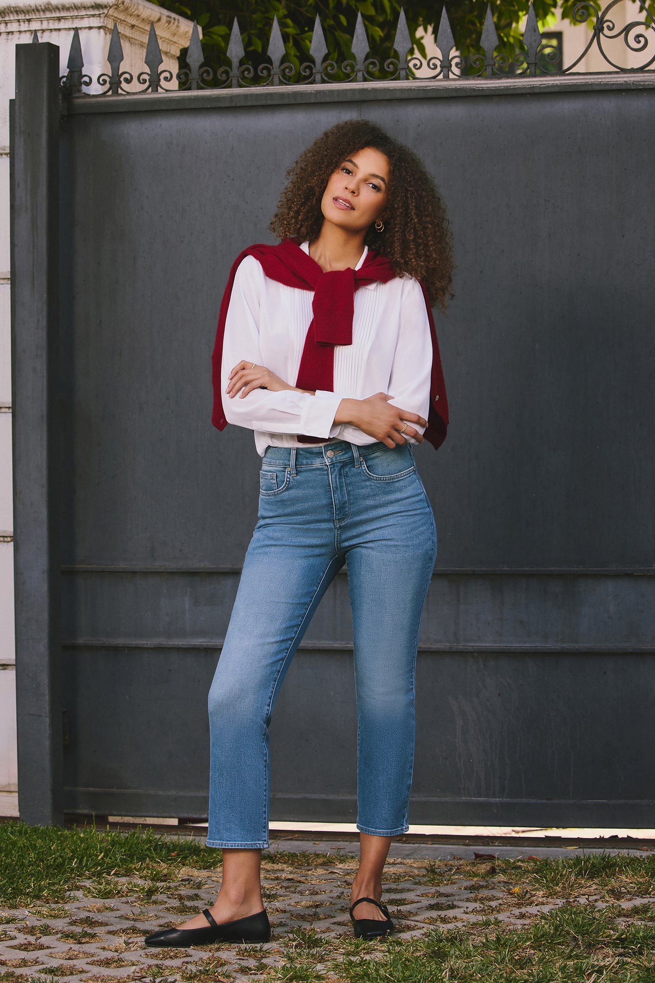 NYDJ Marilyn Straight Ankle Jeans With High Rise - Avenue Blue