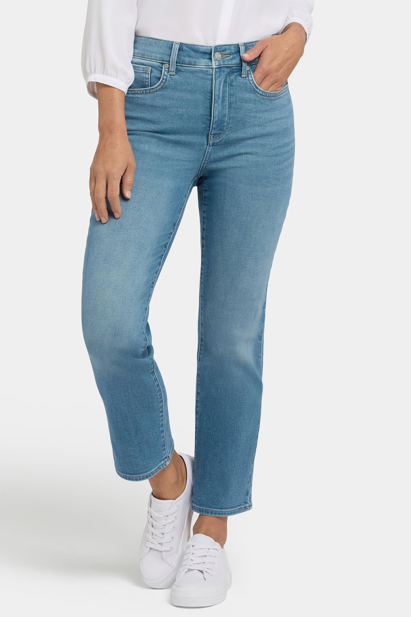 NYDJ Marilyn Straight Ankle Jeans With High Rise - Avenue Blue