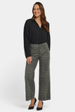 NYDJ Teresa Wide Leg Ankle Jeans With 3" Hems - Vine Leaf Leopard