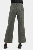 NYDJ Teresa Wide Leg Ankle Jeans With 3" Hems - Vine Leaf Leopard