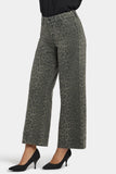 NYDJ Teresa Wide Leg Ankle Jeans With 3" Hems - Vine Leaf Leopard