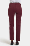NYDJ Marilyn Straight Jeans With High Rise, Utility Welt Pockets And 31" Inseam - Sienna Red