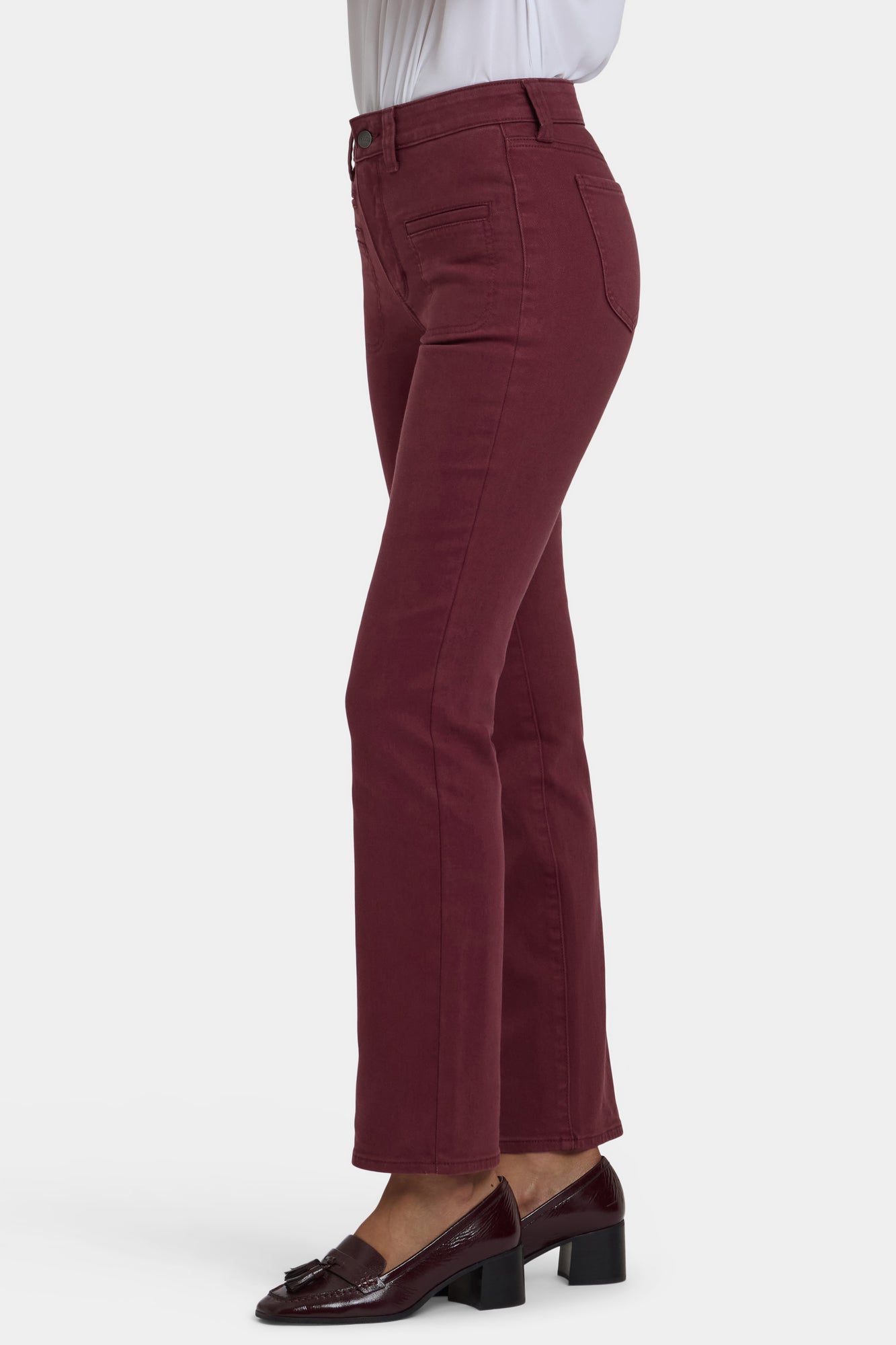 NYDJ Marilyn Straight Jeans With High Rise, Utility Welt Pockets And 31