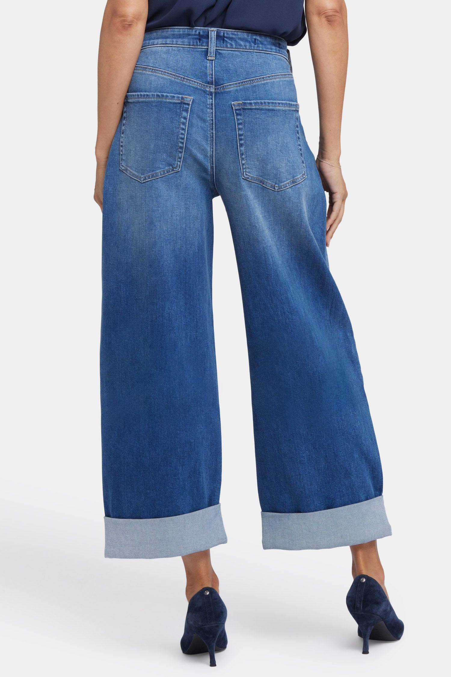 Renee Baggy Wide Leg Jeans With Roll Cuffs - Picasso Lake | NYDJ