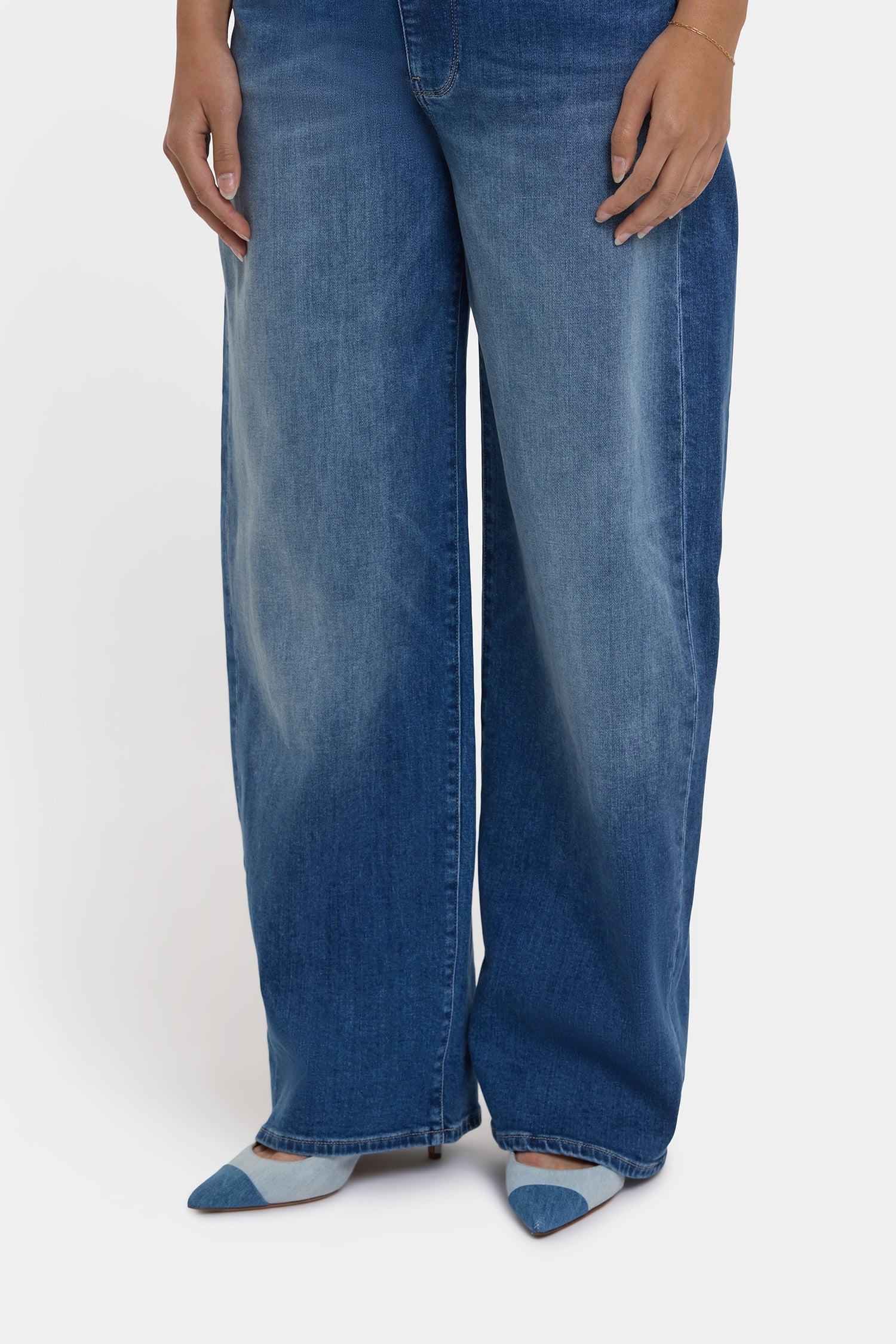 【mnem】Renen snap wide denim mnem(ムネム) - リネンスナップワイドデニム / Renen snap wide