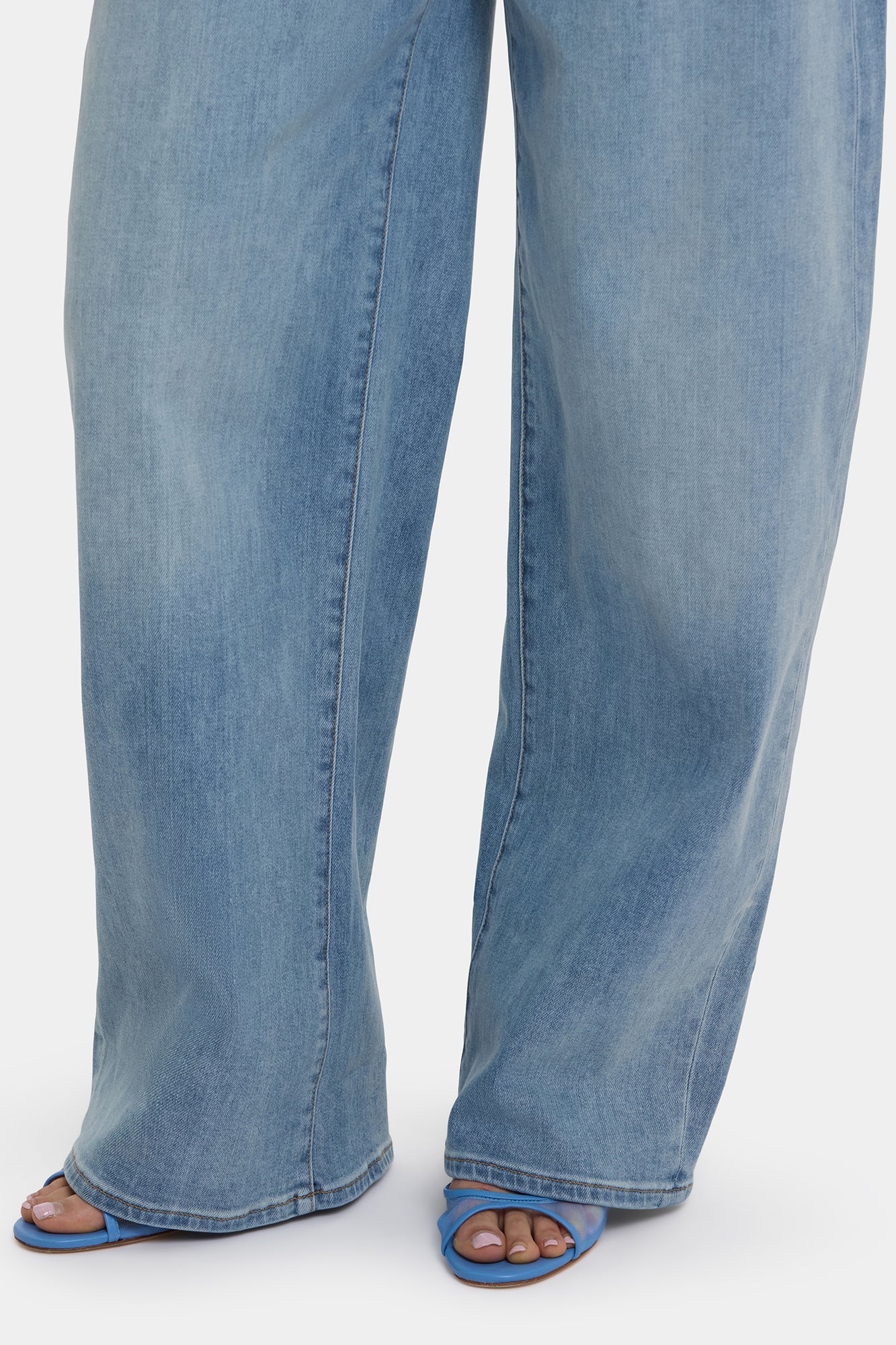 NYDJ Renee Baggy Wide Leg Jeans With Roll Cuffs - Santiago Sea
