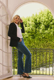 NYDJ Ava Flared Jeans With Side Button Plackets - Lake Notre-Dame