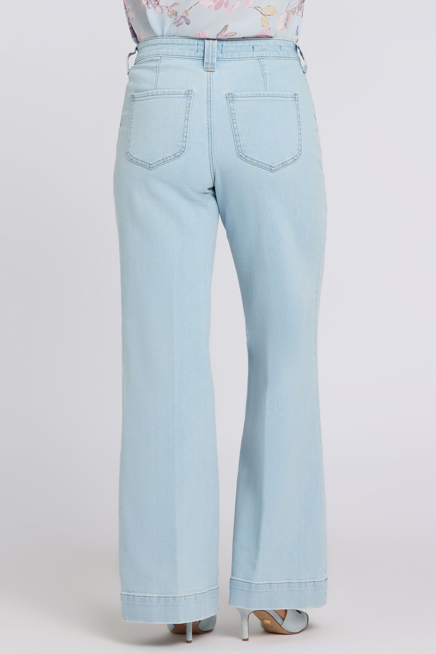Mia Palazzo Jeans With High Rise And Wide Belt Loops - Sky Valley