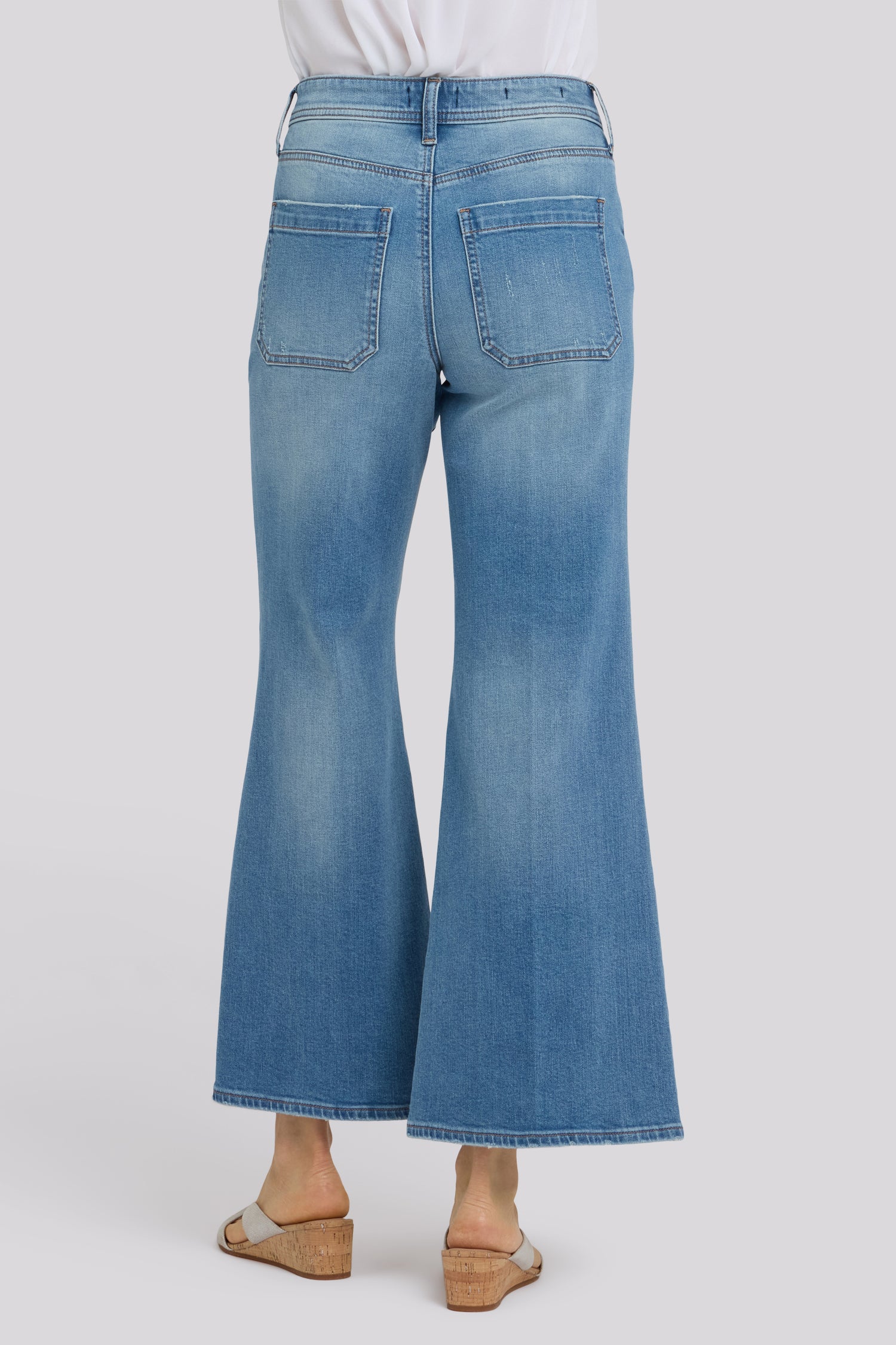 Mia Palazzo Ankle Jeans With High Rise And Utility Pockets - Port