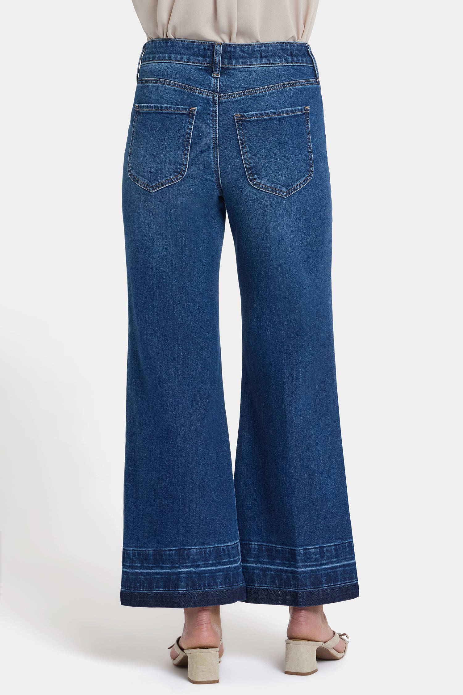 Mia Palazzo Ankle Jeans With High Rise And Contrast Washed Hems