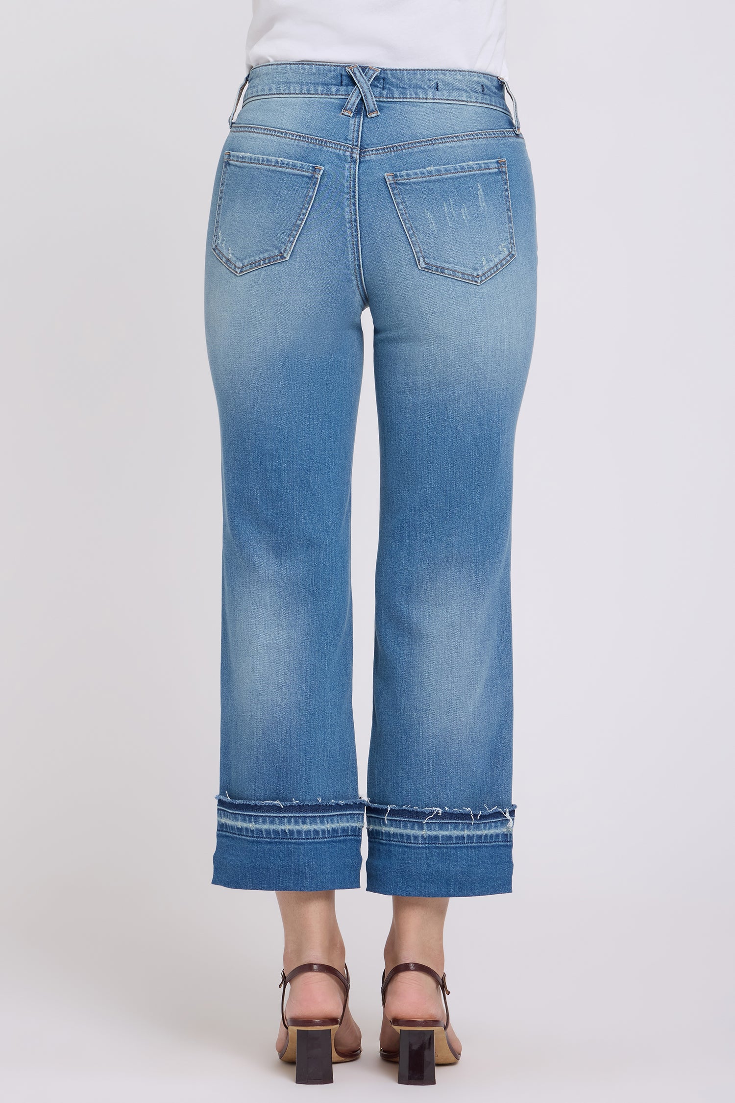 Bailey Relaxed Straight Ankle Jeans With High Rise, Criss-Cross 