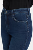 NYDJ Brooke Loose Straight Jeans With Rhinestones - Louvre Sapphire