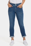 NYDJ Margot Girlfriend Jeans With Double-Button Waistband, Utility Pockets And Roll Cuffs - Lake Notre-Dame