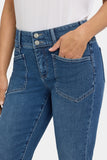 NYDJ Margot Girlfriend Jeans With Double-Button Waistband, Utility Pockets And Roll Cuffs - Lake Notre-Dame