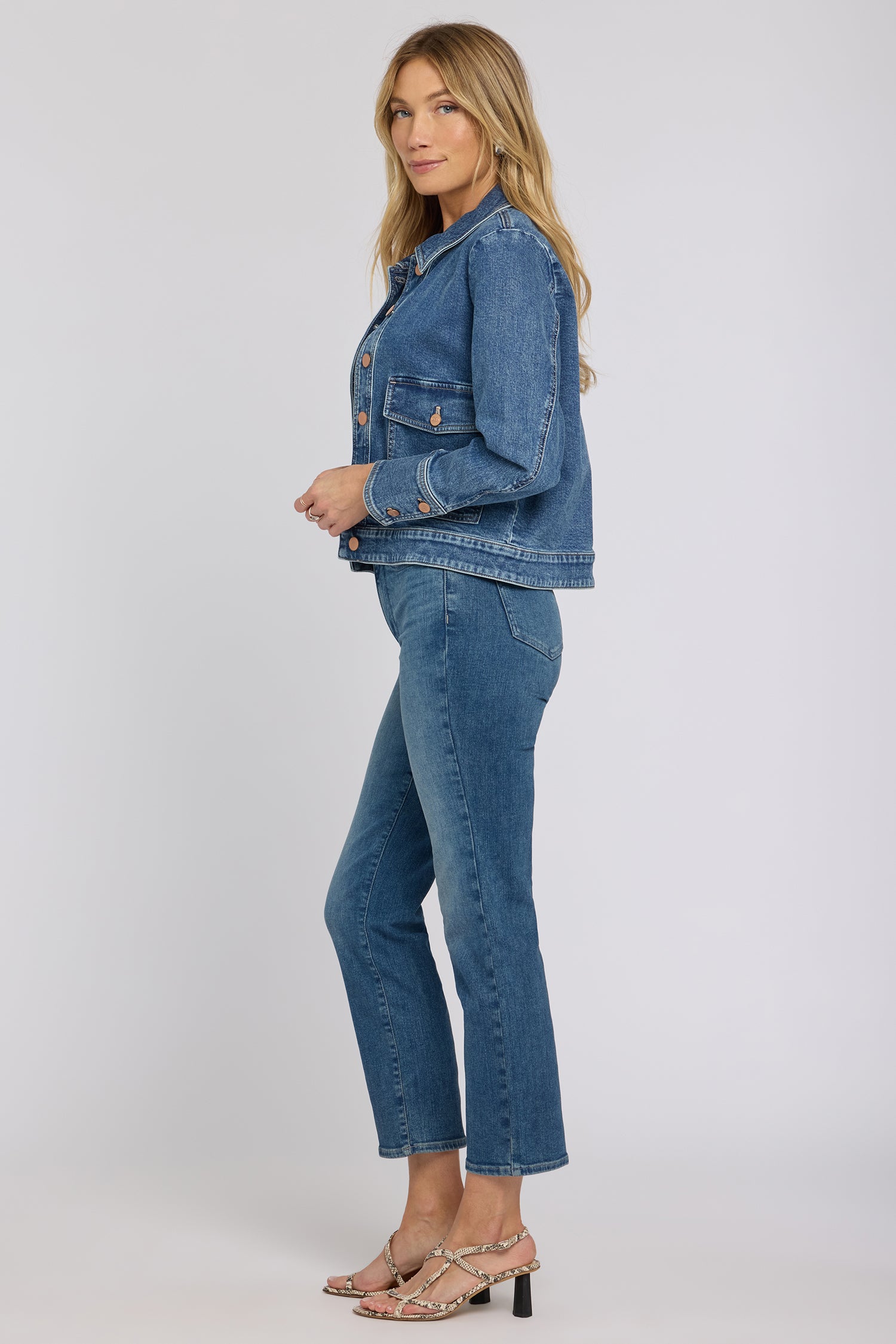 Denim Jacket With Oversize Pockets - Salton Blue | NYDJ