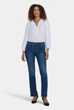 NYDJ Barbara Bootcut Jeans With Rounded Utility Pockets And 1 1/2" Hems - Dark Loire