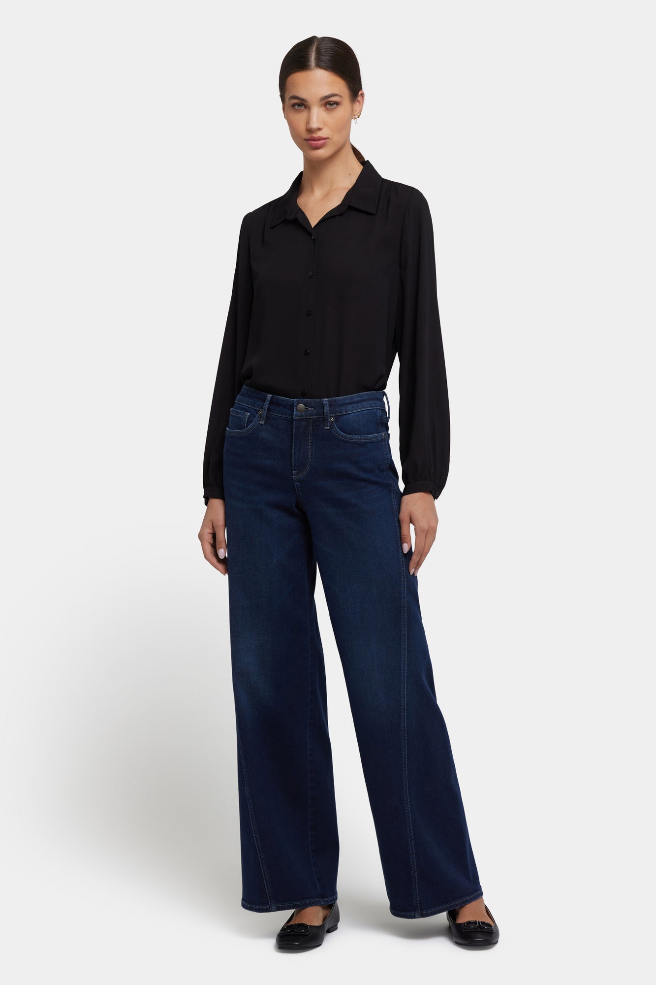 NYDJ Teresa Wide Leg Jeans With Contoured Seams And 31