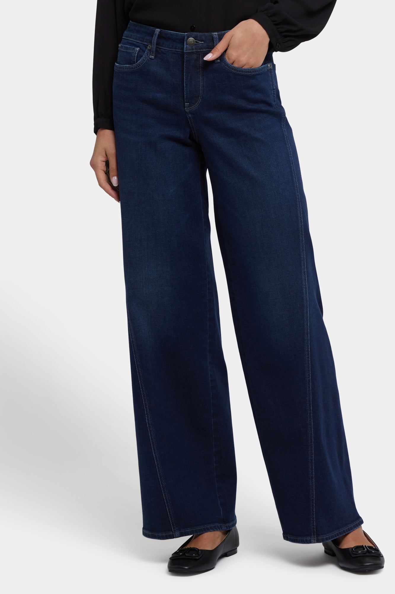 NYDJ Teresa Wide Leg Jeans With Contoured Seams And 31