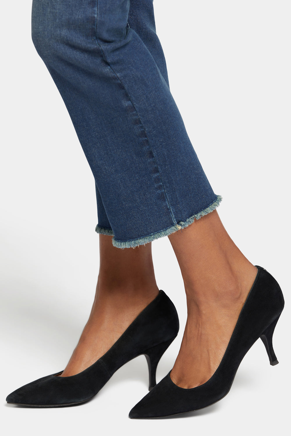 NYDJ Marilyn Straight Ankle Jeans With Double-Button Fly And Frayed Hems  - Precious